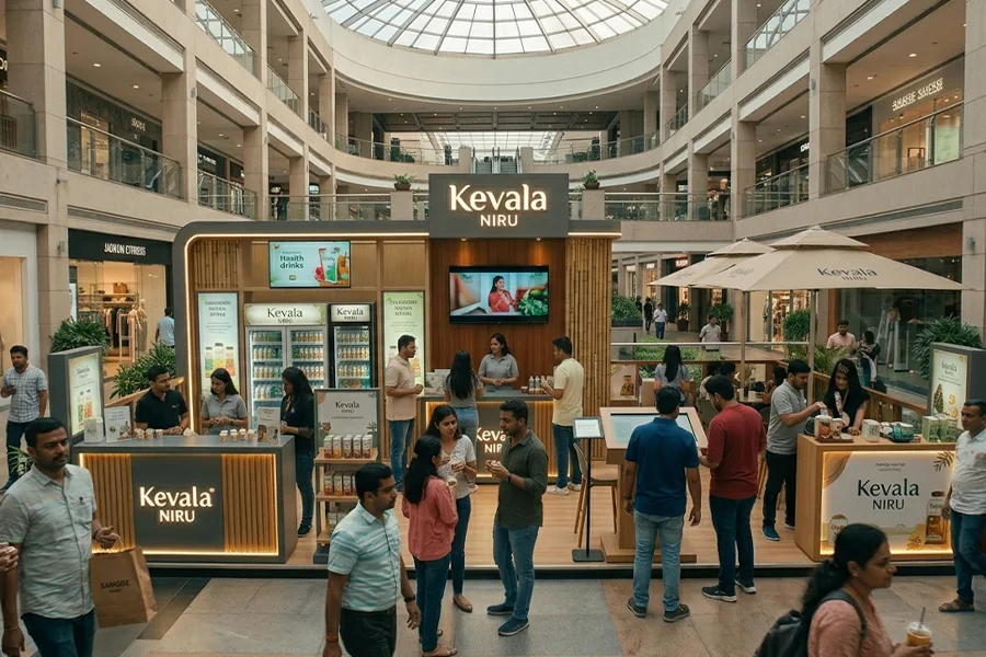 Retail pop-up stall inside shopping mall for promotion
